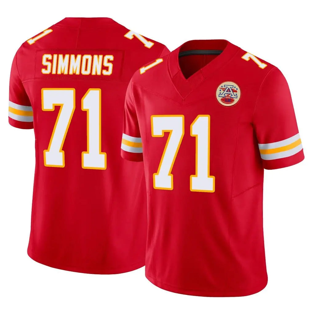 Punc KC.Chiefs #71 Josh Simmons Player Red Limited Vapor F.U.S.E. Home Game Stitched Jerseys