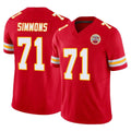 Punc KC.Chiefs #71 Josh Simmons Player Red Limited Vapor F.U.S.E. Home Game Stitched Jerseys