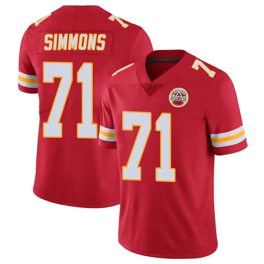 Punc KC.Chiefs #71 Josh Simmons Player Red Limited Vapor Untouchable Home Game Stitched Jerseys