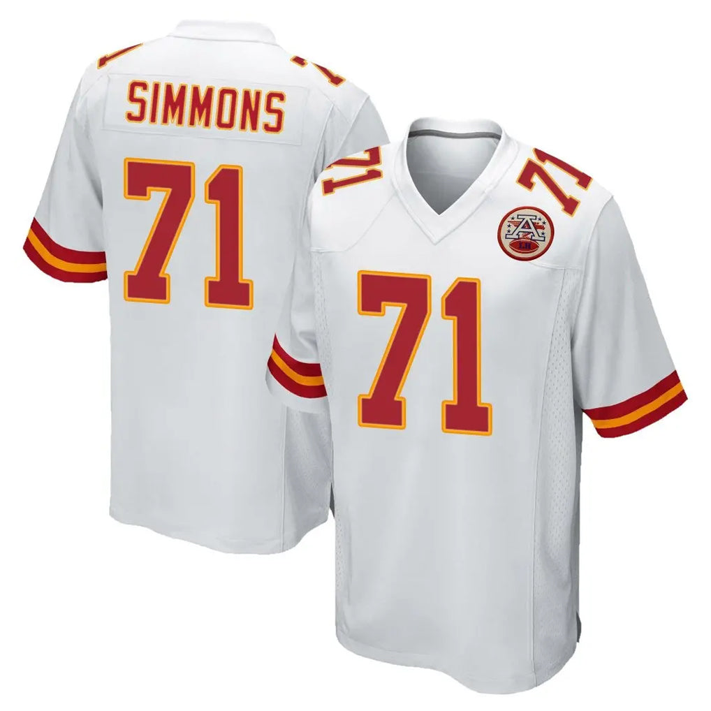 Punc KC.Chiefs #71 Josh Simmons Player White Home Game Stitched Jerseys