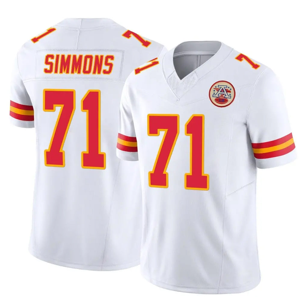 Punc KC.Chiefs #71 Josh Simmons Player White Limited Vapor F.U.S.E. Home Game Stitched Jerseys