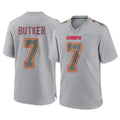 Punc KC.Chiefs #7 Harrison Butker Player Gray Atmosphere Fashion Game Stitched Jerseys