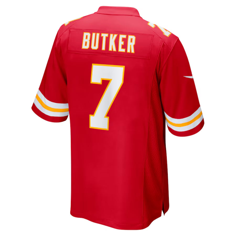 Punc KC.Chiefs #7 Harrison Butker Player Red Home Game Stitched Jerseys