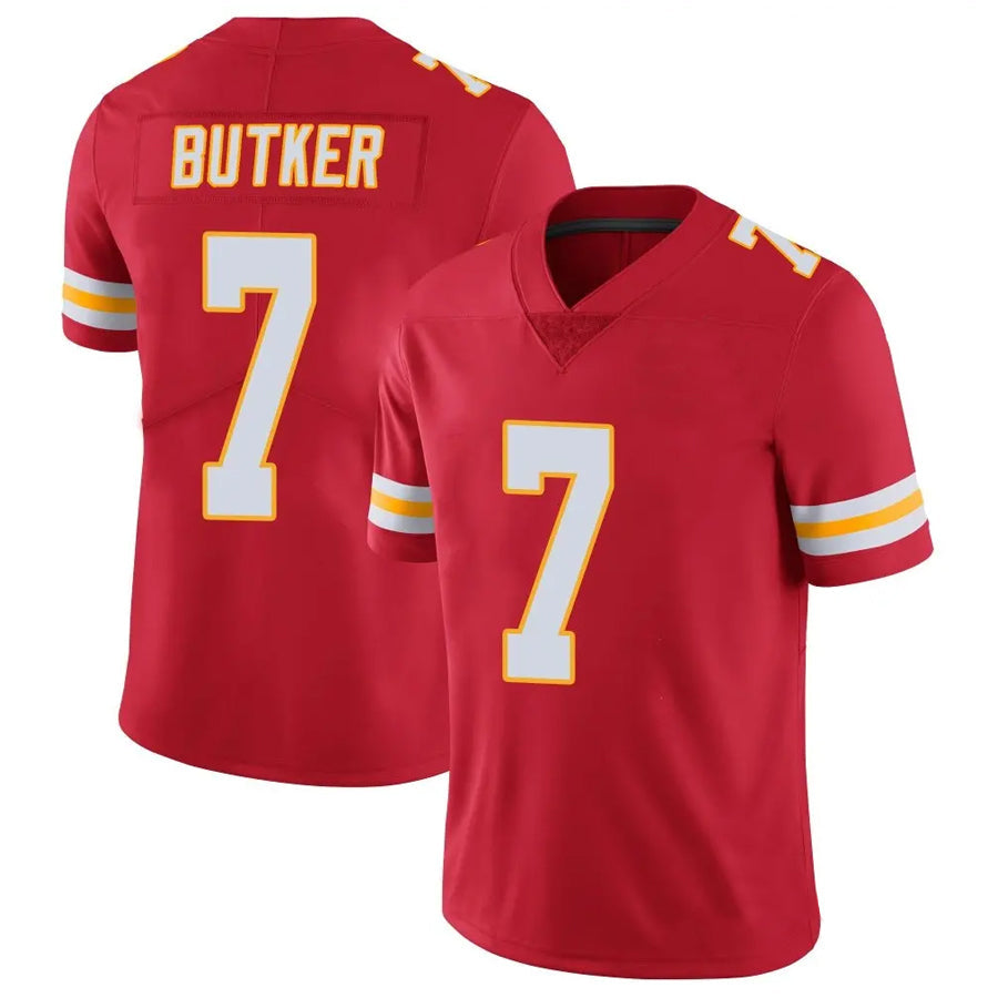 Punc KC.Chiefs #7 Harrison Butker Player Red Vapor Limited Stitched Jerseys