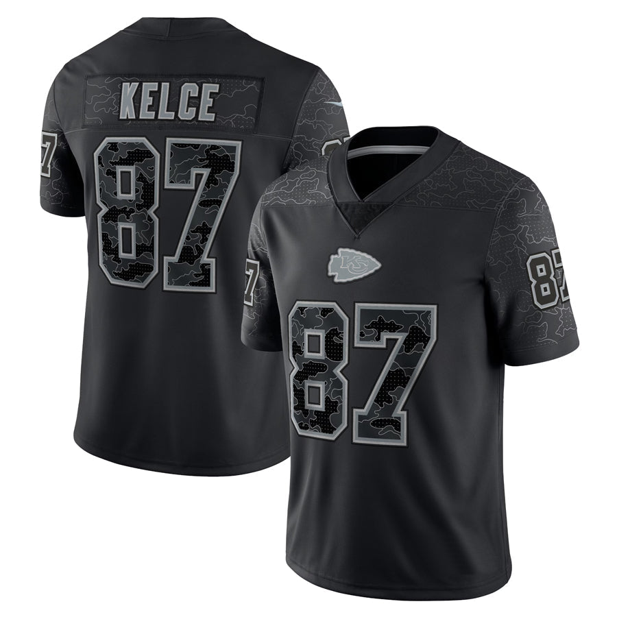Punc KC.Chiefs #87 Travis Kelce Player Black RFLCTV Limited Stitched Jerseys