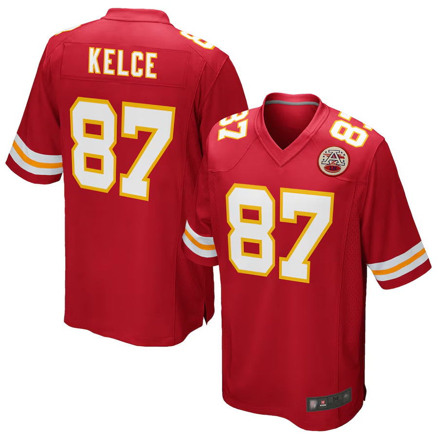 Punc KC.Chiefs #87 Travis Kelce Player Red Team Color Game Stitched Jerseys
