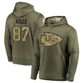 Punc KC.Chiefs #87 Travis Kelce Player Salute to Service Limited Olive Hoodies Stitched Jerseys