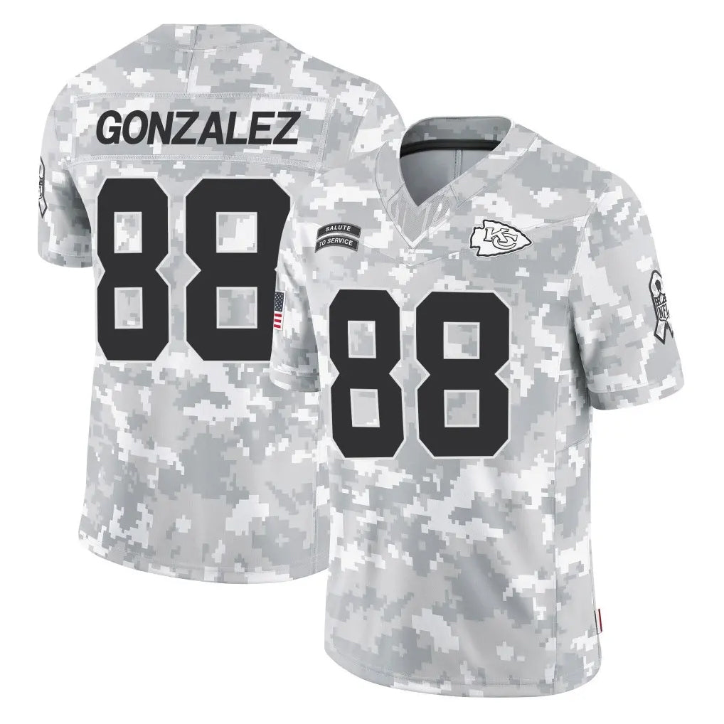 Punc KC.Chiefs #88 Tony Gonzalez Player Arctic Camo Salute To Service Limited Game Stitched Jerseys