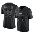 Punc KC.Chiefs #88 Tony Gonzalez Player Black Limited Reflective Game Stitched Jerseys