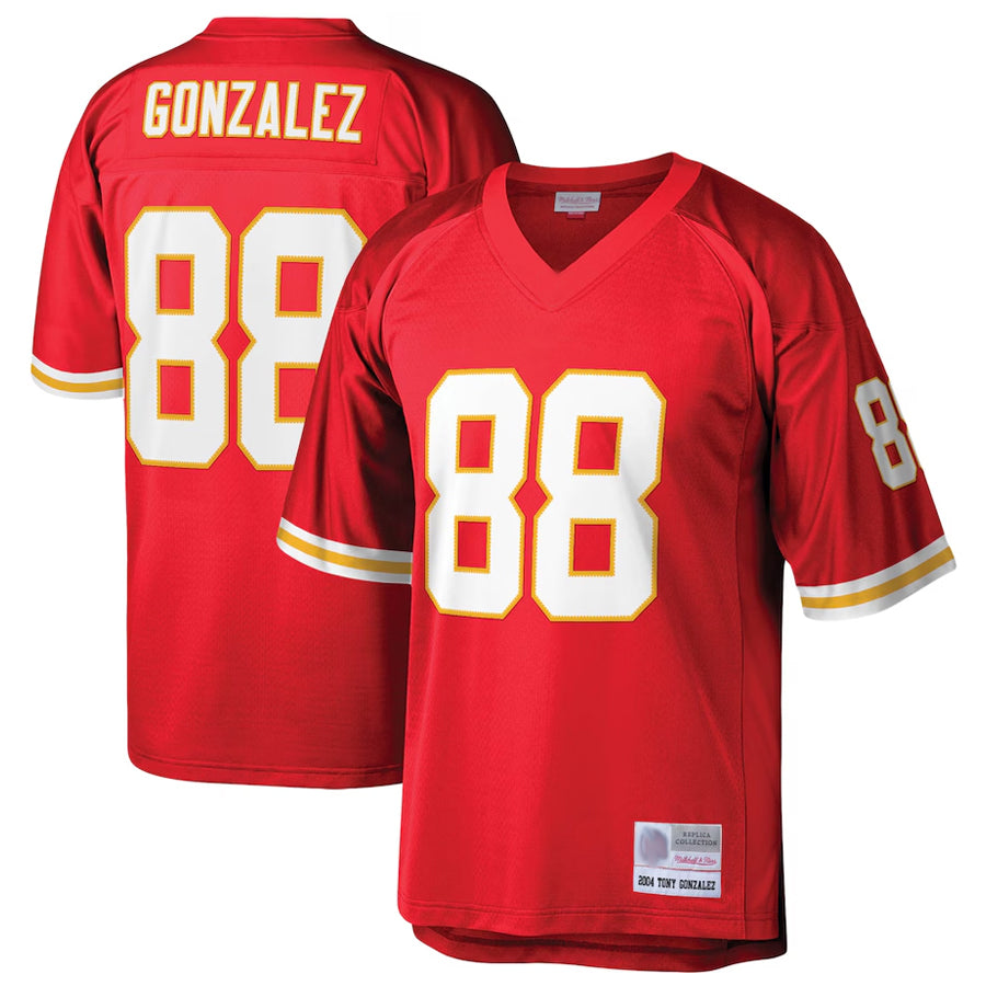 Punc KC.Chiefs #88 Tony Gonzalez Player Mitchell & Ness Red Legacy Football Jerseys