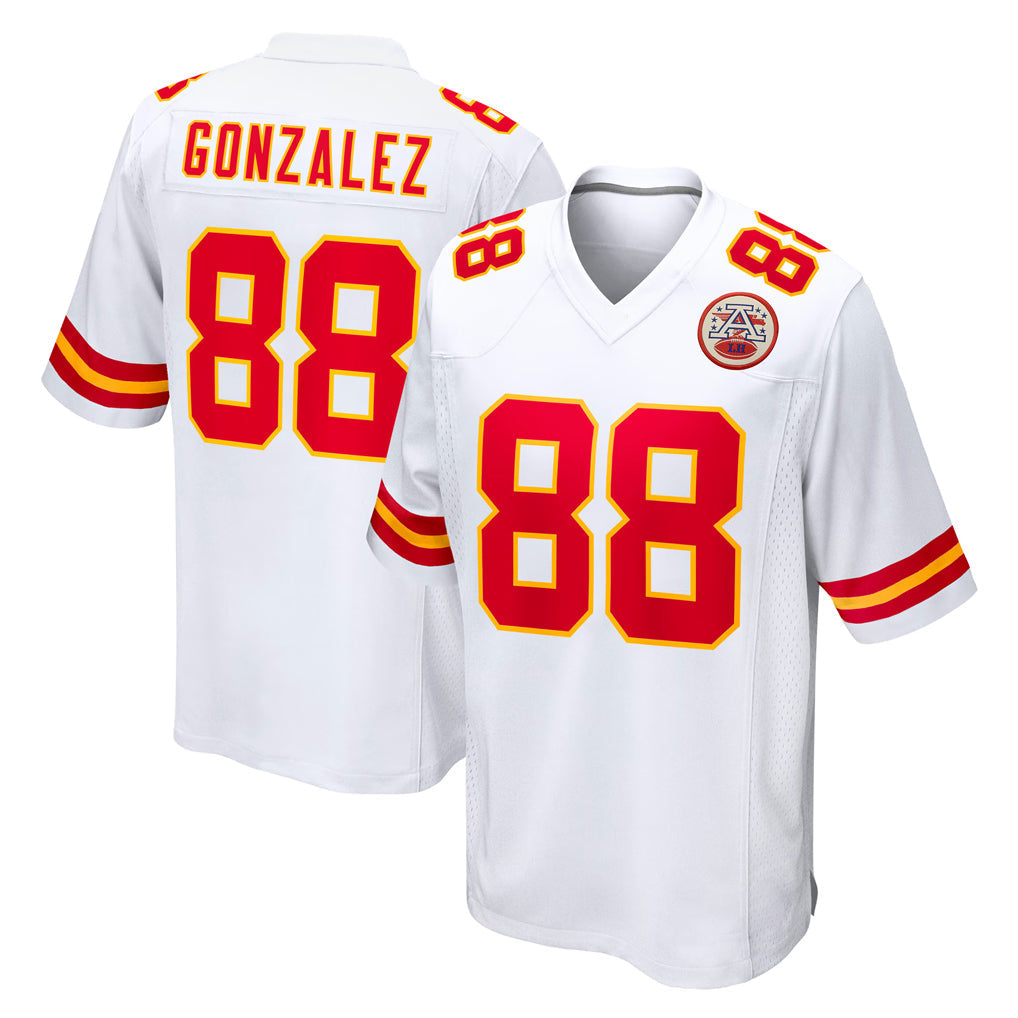 Punc KC.Chiefs #88 Tony Gonzalez Player White Home Game Stitched Jerseys