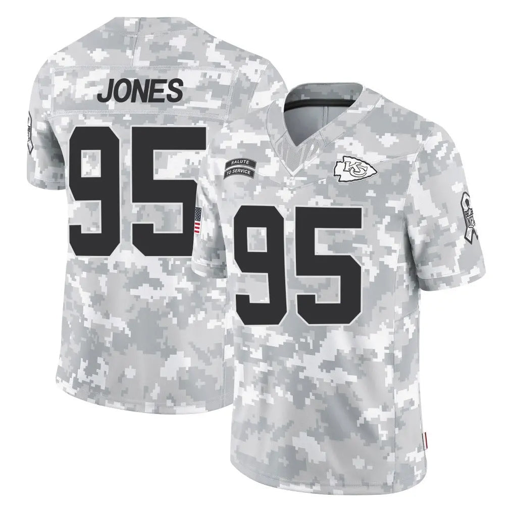 Punc KC.Chiefs #95 Chris Jones Player Arctic Camo Salute To Service Limited Game Stitched Jerseys