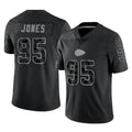 Punc KC.Chiefs #95 Chris Jones Player Black Limited Reflective Game Stitched Jerseys
