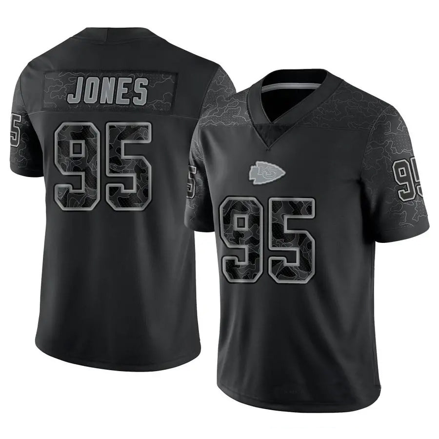 Punc KC.Chiefs #95 Chris Jones Player Black RFLCTV Limited Stitched Jerseys