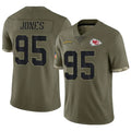 Punc KC.Chiefs #95 Chris Jones Player Olive Salute To Service Stitched Jerseys