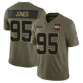 Punc KC.Chiefs #95 Chris Jones Player Olive Salute to Service Limited Stitched Jerseys