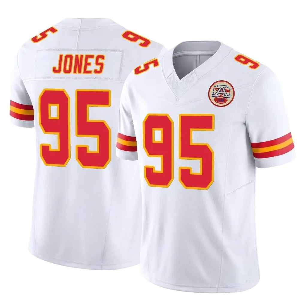 Punc KC.Chiefs #95 Chris Jones Player White Limited Vapor F.U.S.E. Home Game Stitched Jerseys