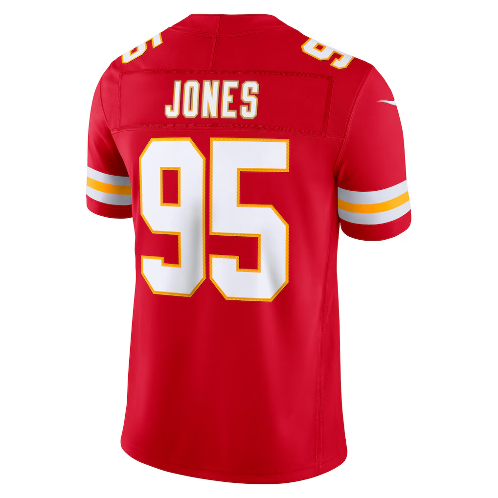 Punc KC.Chiefs #95 Chris Jones Red Team Vapor F.U.S.E. Stitched Limited Jerseys