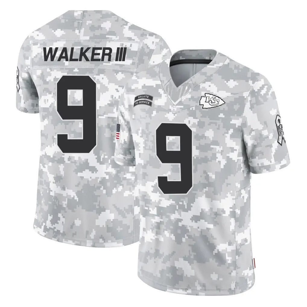 Punc KC.Chiefs #9 Kenneth Walker III Player Arctic Camo Salute To Service Limited Game Stitched Jerseys