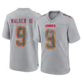 Punc KC.Chiefs #9 Kenneth Walker III Player Gray Atmosphere Fashion Game Stitched Jerseys