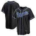 Punc KC.Royals Black Carbon Fashion Home Game Blank Player Stitched Jerseys