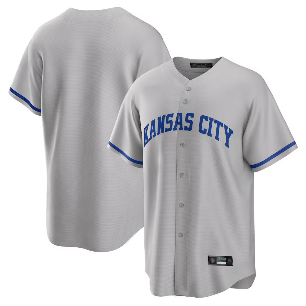Punc KC.Royals Gray Game Home Blank Player Stitched Jerseys