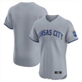Punc KC.Royals Gray Limited Elite Home Blank Player Stitched Jerseys