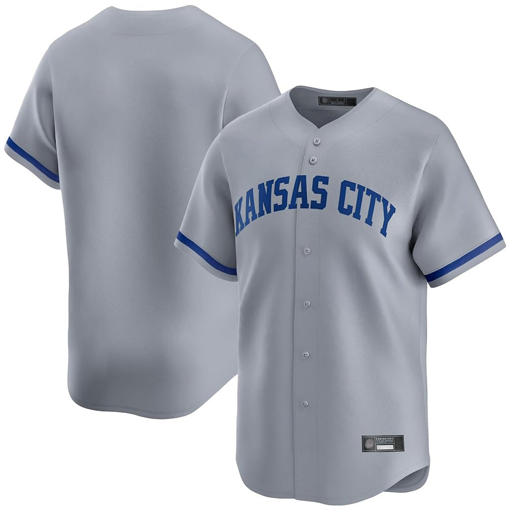 Punc KC.Royals Gray Limited Home Blank Player Stitched Jerseys