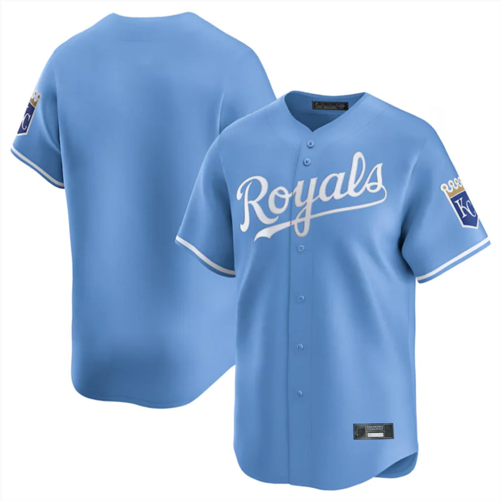 Punc KC.Royals Light Blue Alt Limited Home Blank Player Stitched Jerseys