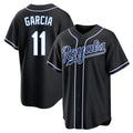 Punc KC.Royals #11 Maikel Garcia Player Black Carbon Fashion Home Game Stitched Jerseys