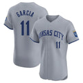Punc KC.Royals #11 Maikel Garcia Player Gray Limited Elite Home Stitched Jerseys