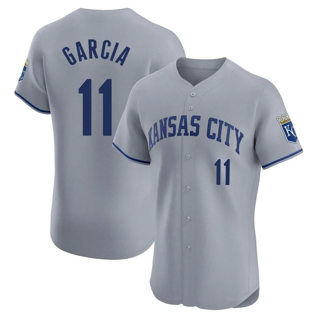 Punc KC.Royals #11 Maikel Garcia Player Gray Limited Elite Home Stitched Jerseys