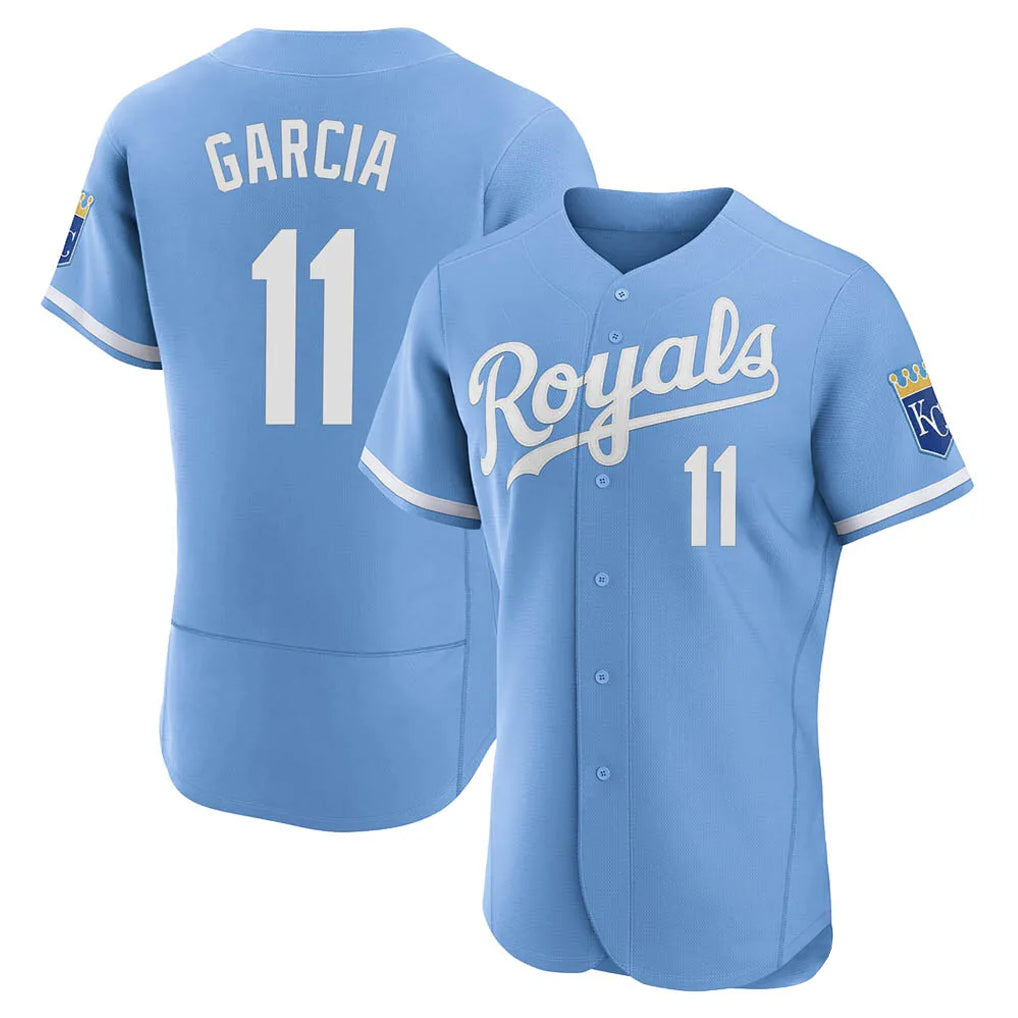 Punc KC.Royals #11 Maikel Garcia Player Light Blue Alt Limited Elite Home Stitched Jerseys