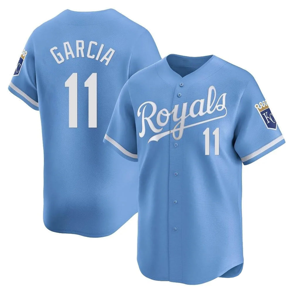 Punc KC.Royals #11 Maikel Garcia Player Light Blue Alt Limited Home Stitched Jerseys