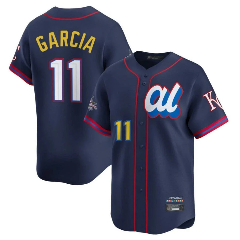 Punc KC.Royals #11 Maikel Garcia Player Navy Limited American League All-Star Edition Stitched Jerseys