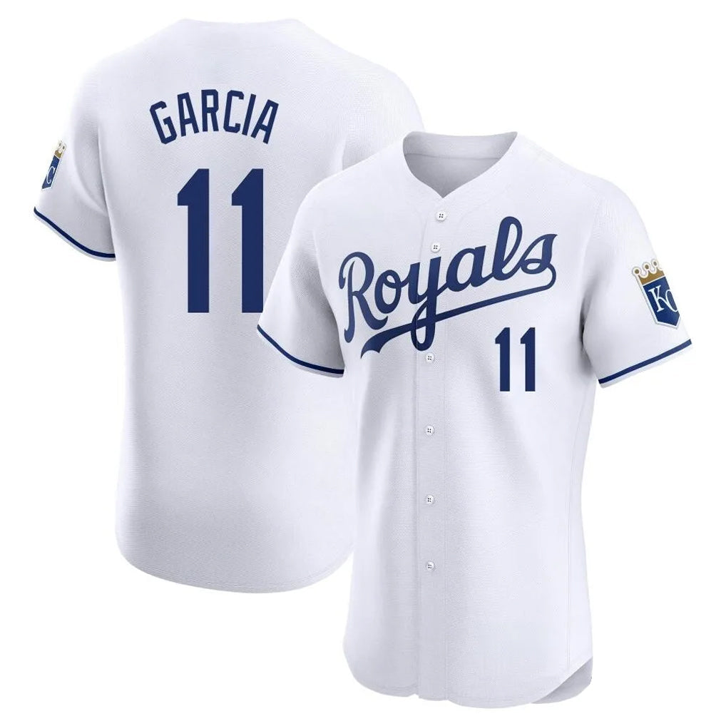 Punc KC.Royals #11 Maikel Garcia Player White Alt Limited Elite Home Stitched Jerseys