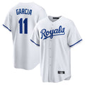 Punc KC.Royals #11 Maikel Garcia Player White Home Game Stitched Jerseys