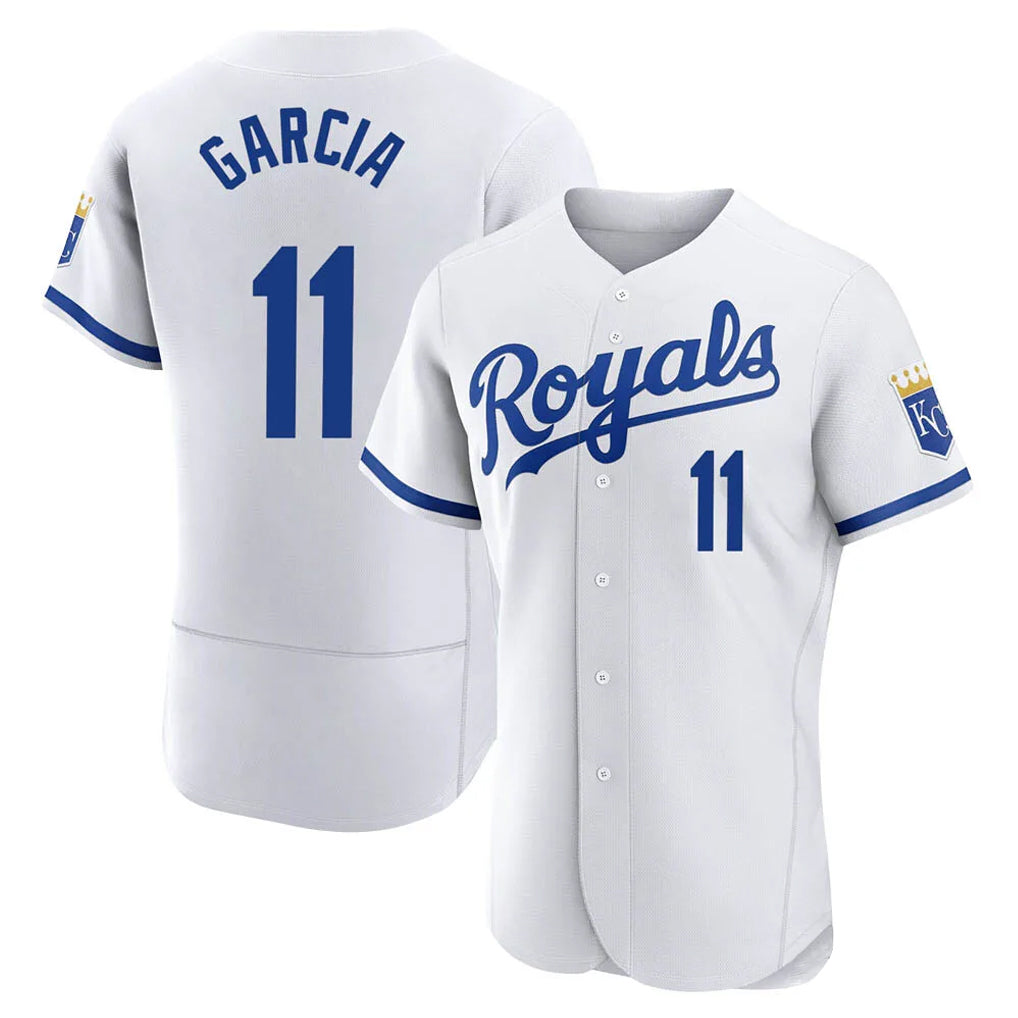 Punc KC.Royals #11 Maikel Garcia Player White Limited Elite Home Game Stitched Jerseys