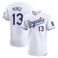 Punc KC.Royals #13 Salvador Perez Player White Alt Limited Elite Home Stitched Jerseys