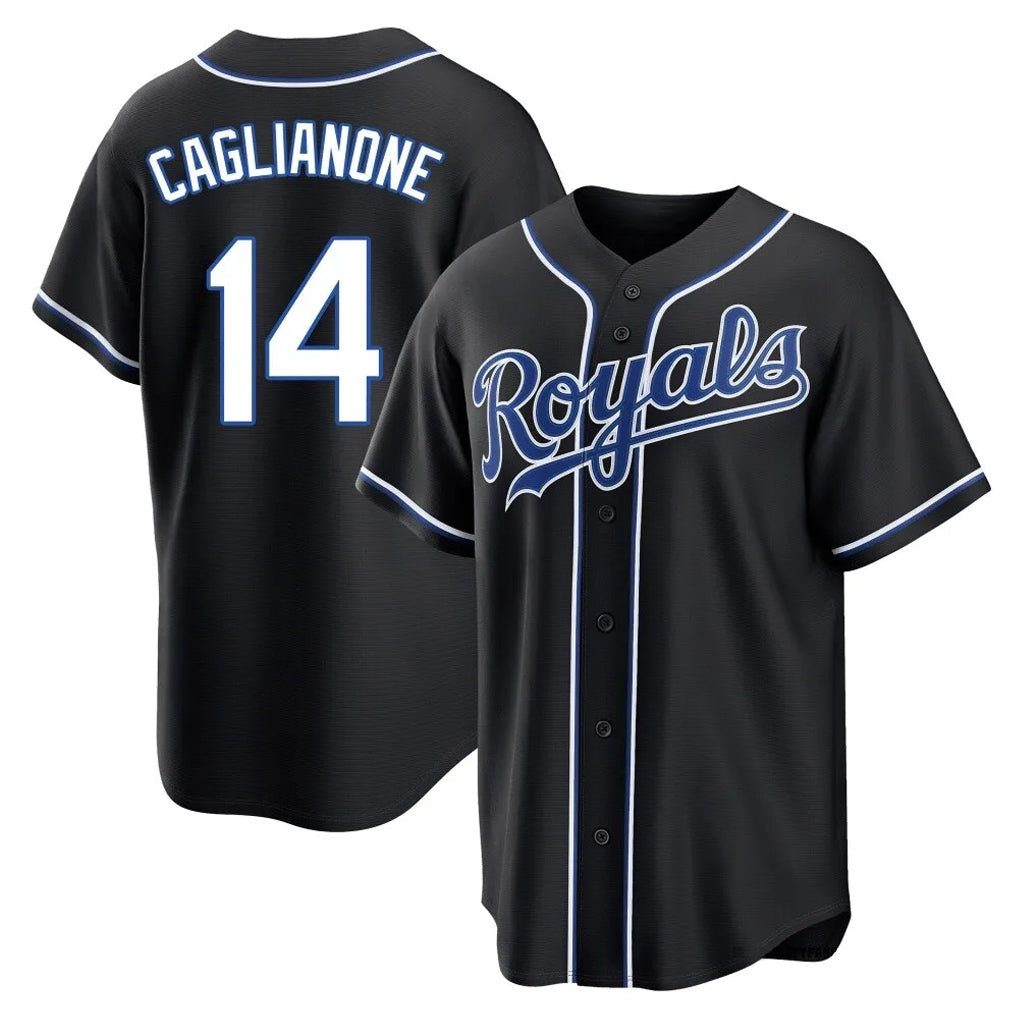 Punc KC.Royals #14 Jac Caglianone Player Black Carbon Fashion Home Game Stitched Jerseys