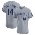 Punc KC.Royals #14 Jac Caglianone Player Gray Limited Elite Home Stitched Jerseys