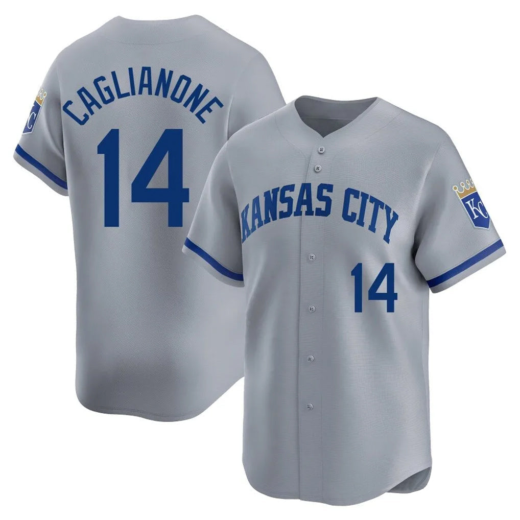 Punc KC.Royals #14 Jac Caglianone Player Gray Limited Home Stitched Jerseys