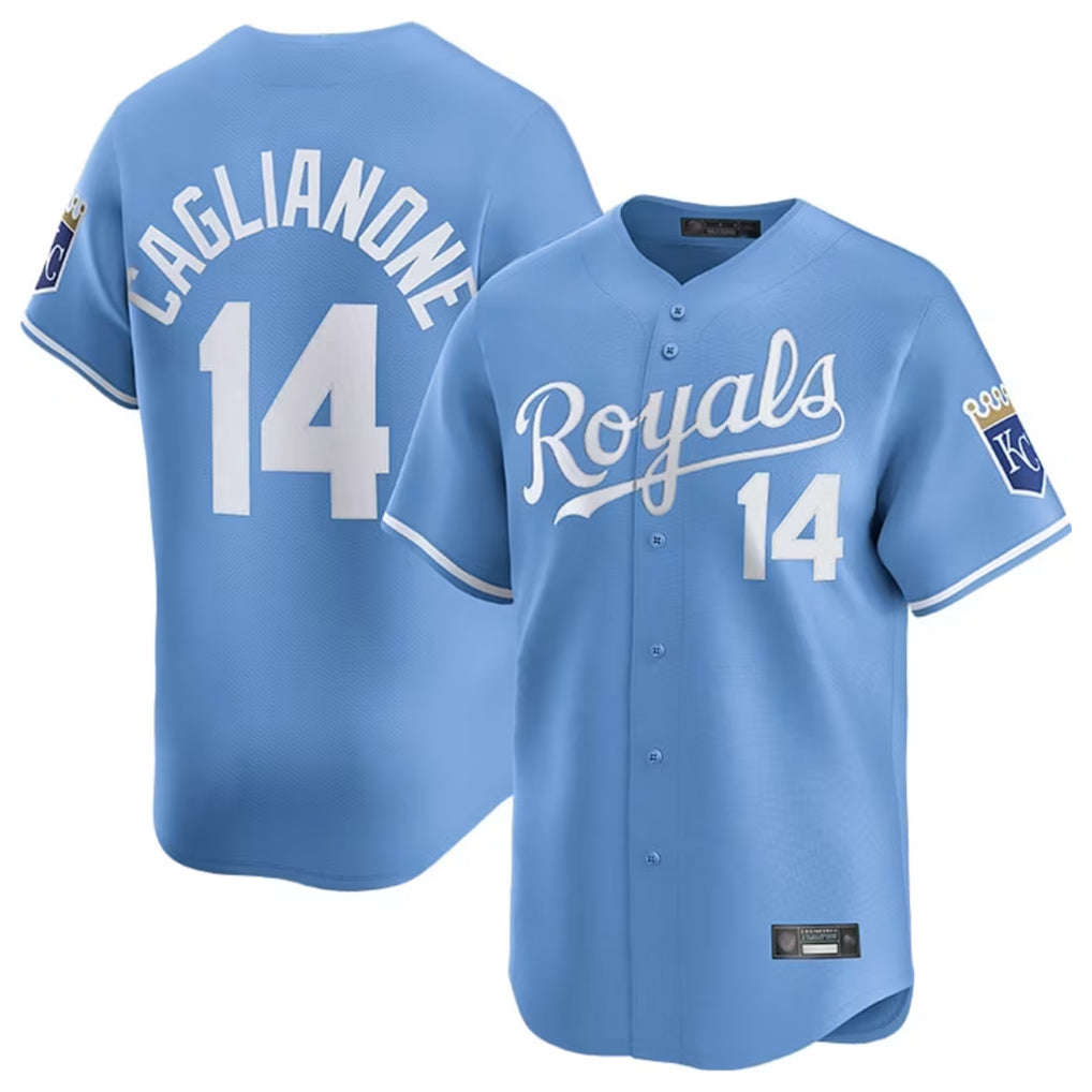 Punc KC.Royals #14 Jac Caglianone Player Light Blue Alt Limited Home Stitched Jerseys