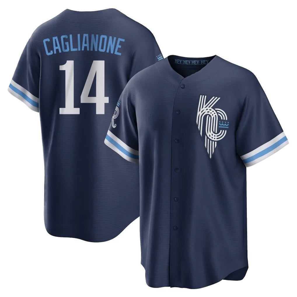 Punc KC.Royals #14 Jac Caglianone Player Navy City Connect Home Game Stitched Jerseys