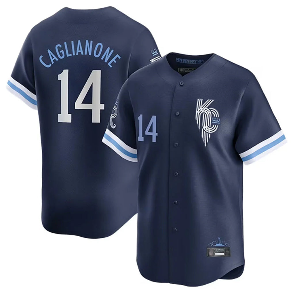 Punc KC.Royals #14 Jac Caglianone Player Navy City Connect Limited Home Stitched Jerseys