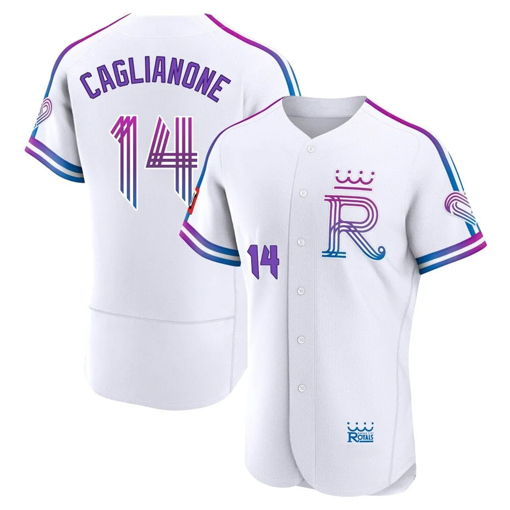 Punc KC.Royals #14 Jac Caglianone Player White 2026 City Connect Limited Elite Home Stitched Jerseys