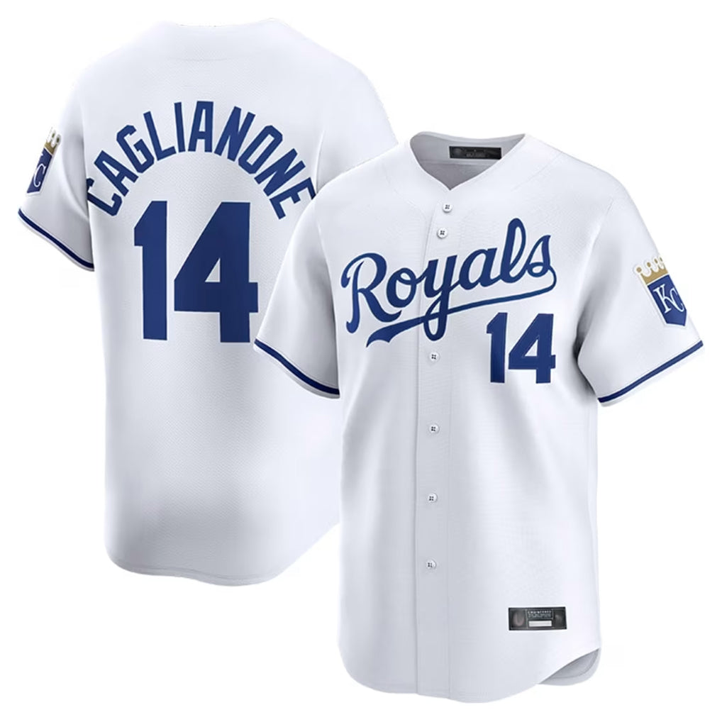 Punc KC.Royals #14 Jac Caglianone Player White Alt Limited Home Stitched Jerseys