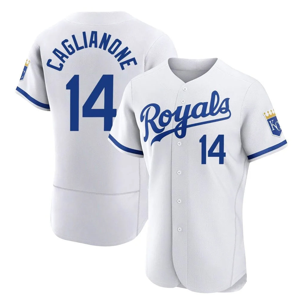 Punc KC.Royals #14 Jac Caglianone Player White Limited Elite Home Game Stitched Jerseys