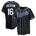 Punc KC.Royals #16 Bo Jackson Player Black Carbon Fashion Home Game Stitched Jerseys