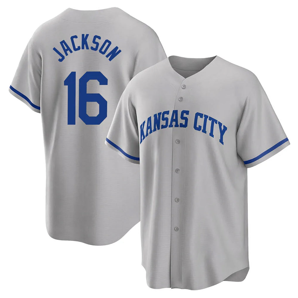 Punc KC.Royals #16 Bo Jackson Player Gray Game Home Stitched Jerseys